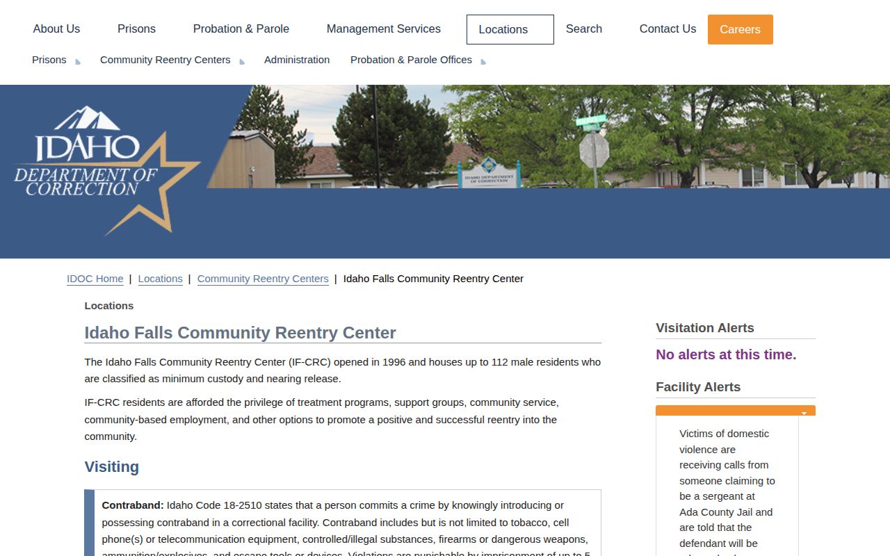 Official Idaho Falls Community Reentry Center page
