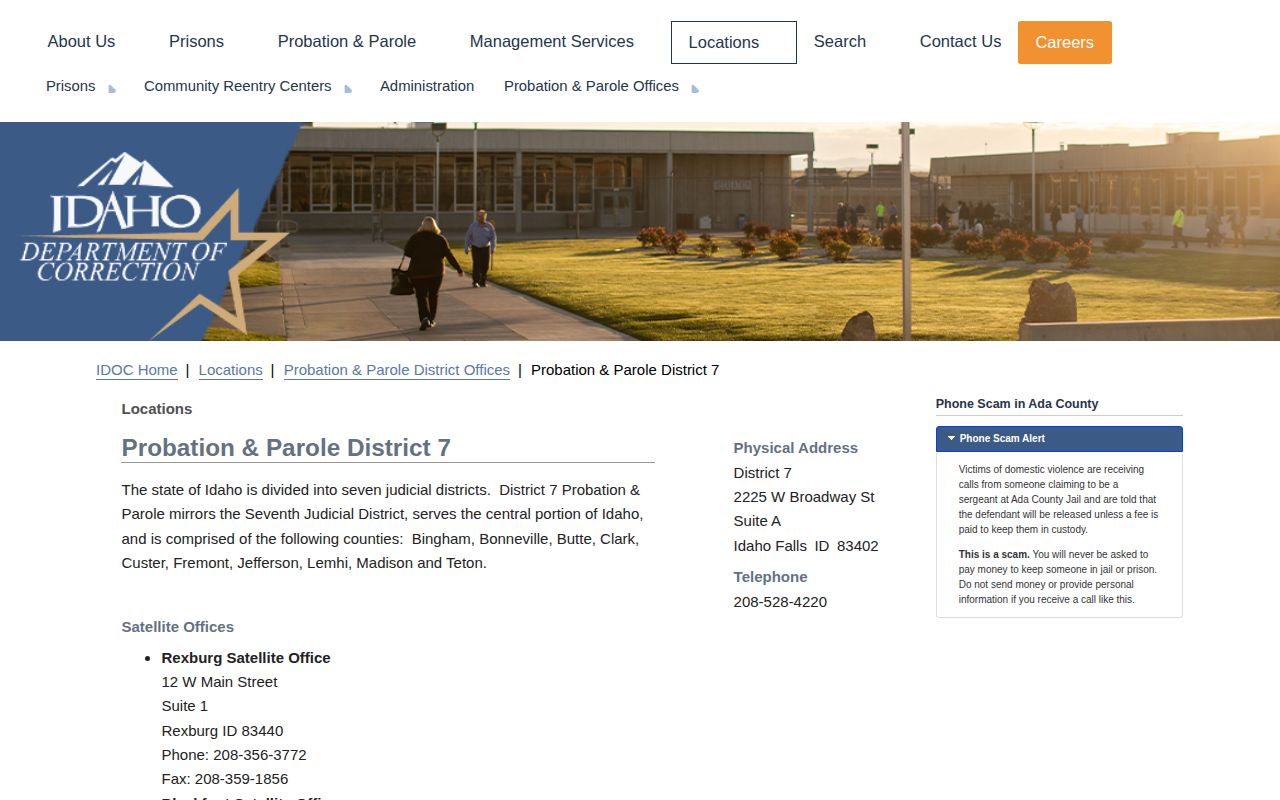 Bonneville County post-release supervision District 7 office source